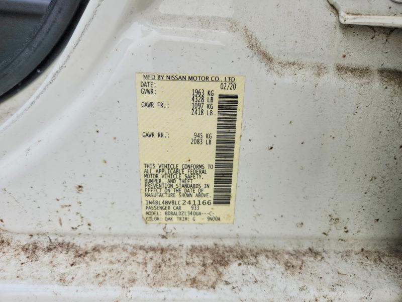 63547816 :رقم المزاد ، 1N4BL4BV8LC241166 vin ، 2020 Nissan Altima مزاد بيع