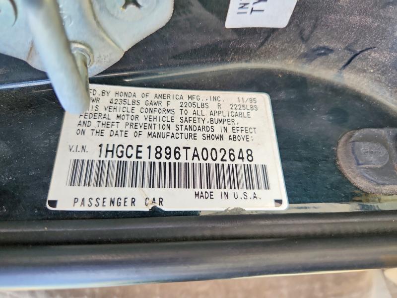 Продажа на аукционе авто 1996 Honda Accord, vin: 1HGCE1896TA002648, номер лота: 65837646