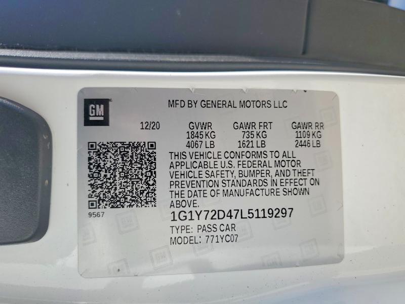 Продаж на аукціоні авто 2020 Chevrolet Corvette, vin: 1G1Y72D47L5119297, номер лоту: 65329156