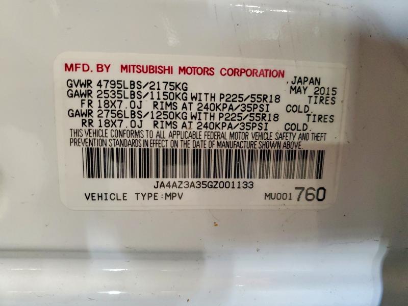 Aukcja sprzedaży 2016 Mitsubishi Outlander, vin: JA4AZ3A35GZ001133, numer aukcji: 66617046