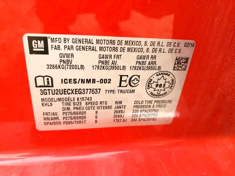 Продаж на аукціоні авто 2014 Gmc Sierra, vin: 3GTU2UECXEG377637, номер лоту: 64099886