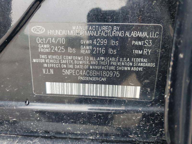 Aukcja sprzedaży 2011 Hyundai Sonata, vin: 5NPEC4AC6BH180975, numer aukcji: 66278656