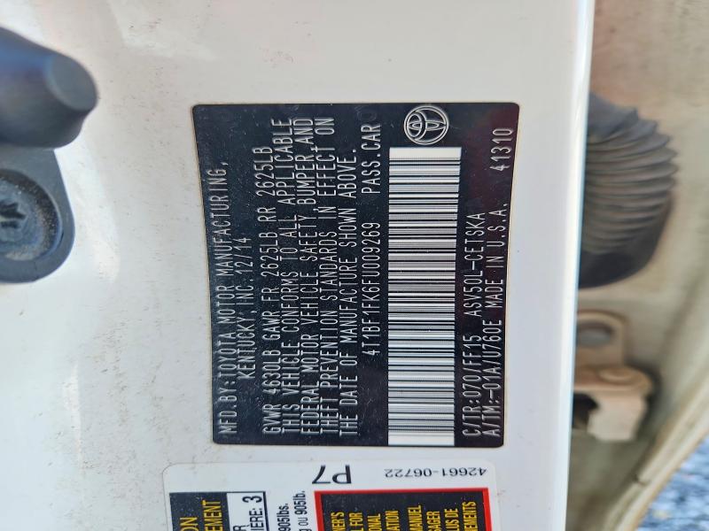Продаж на аукціоні авто 2015 Toyota Camry, vin: 4T1BF1FK6FU009269, номер лоту: 64395766