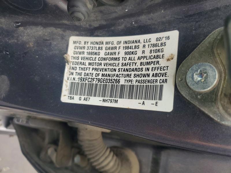 Aukcja sprzedaży 2016 Honda Civic, vin: 19XFC2F79GE035266, numer aukcji: 64217896