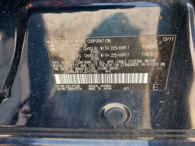 Aukcja sprzedaży 2018 Toyota Rav4 Hybrid, vin: JTMRJREV1JD197980, numer aukcji: 64431686
