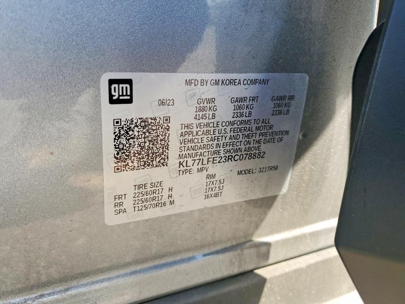 Продаж на аукціоні авто 2024 Chevrolet Trax, vin: KL77LFE23RC078882, номер лоту: 64100536