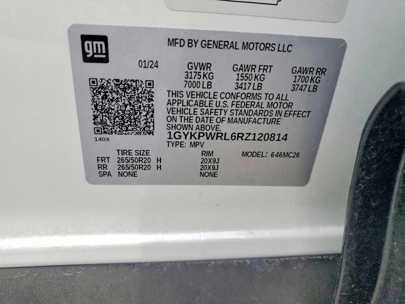 Auction sale of the 2024 Cadillac Lyriq, vin: 1GYKPWRL6RZ120814, lot number: 66513496