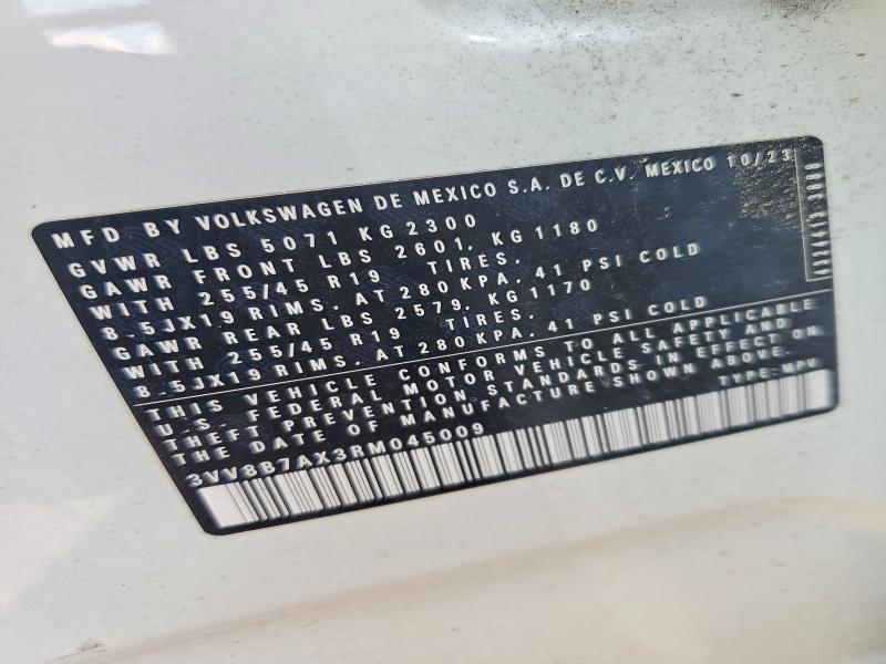 Aukcja sprzedaży 2024 Volkswagen Tiguan, vin: 3VV8B7AX3RM045009, numer aukcji: 66506726