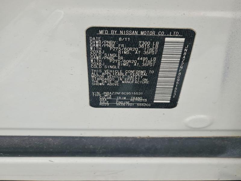 2012 Infiniti Qx56 მანქანა იყიდება აუქციონზე, vin: JN8AZ2NF8C9515531, აუქციონის ნომერი: 66845536