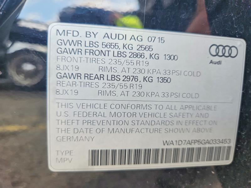 Продажа на аукционе авто 2016 Audi Q5, vin: WA1D7AFP5GA033453, номер лота: 63646046