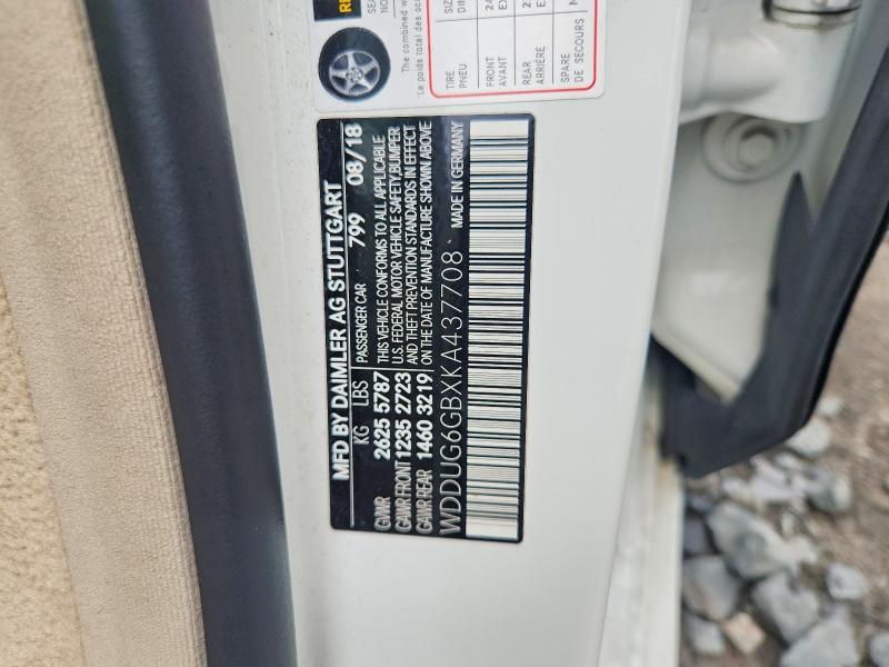 Продаж на аукціоні авто 2019 Mercedes-benz S, vin: WDDUG6GBXKA437708, номер лоту: 64106166