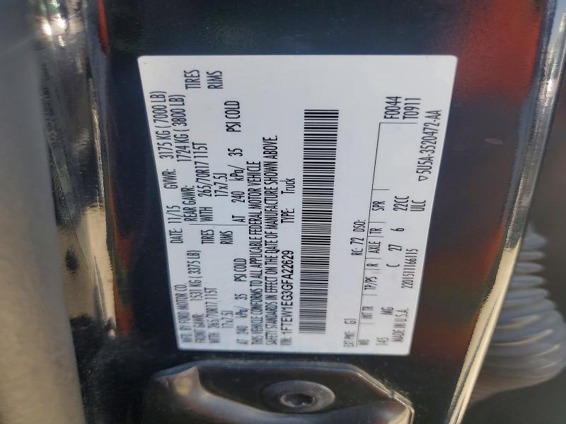 Auction sale of the 2016 Ford F150, vin: 1FTEW1EG3GFA22629, lot number: 64340216