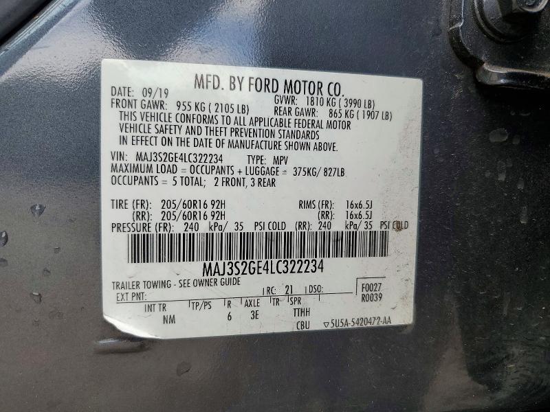 Продаж на аукціоні авто 2020 Ford Ecosport, vin: MAJ3S2GE4LC322234, номер лоту: 63156086