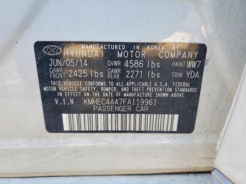 Продаж на аукціоні авто 2015 Hyundai Sonata Hybrid, vin: KMHEC4A47FA119961, номер лоту: 64624686