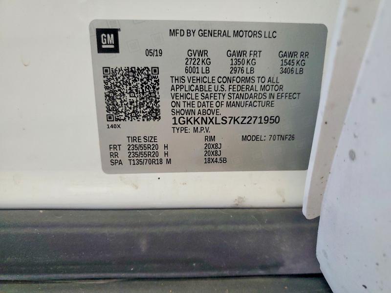 Продаж на аукціоні авто 2019 Gmc Acadia, vin: 1GKKNXLS7KZ271950, номер лоту: 67093026