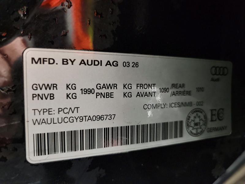 Продаж на аукціоні авто 2026 Audi A3, vin: WAULUCGY9TA096737, номер лоту: 63873836