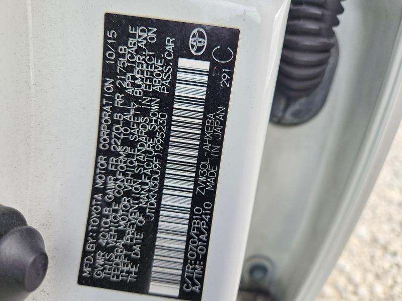 Aukcja sprzedaży 2015 Toyota Prius, vin: JTDKN3DU9F1995230, numer aukcji: 62624796