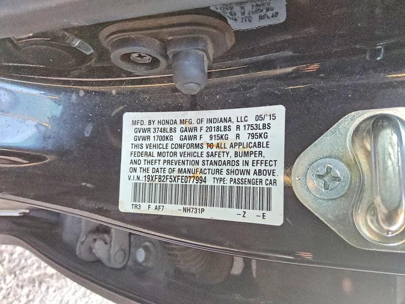 Aukcja sprzedaży 2015 Honda Civic, vin: 19XFB2F5XFE077994, numer aukcji: 65825416