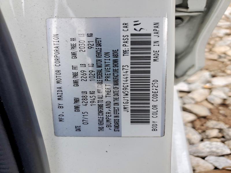 2016 Mazda 6 მანქანა იყიდება აუქციონზე, vin: JM1GJ1W59G1441473, აუქციონის ნომერი: 63815976