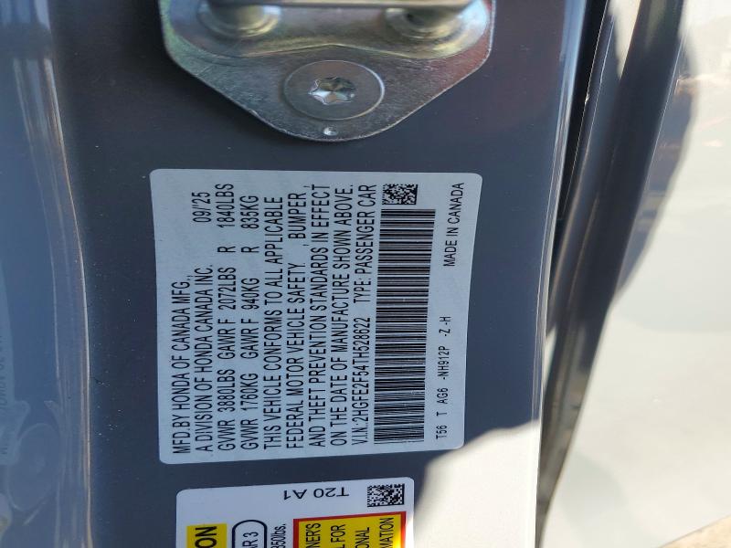 66475686 :رقم المزاد ، 2HGFE2F54TH528622 vin ، 2026 Honda Civic مزاد بيع