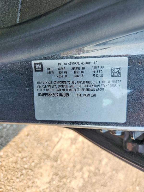 Aukcja sprzedaży 2016 Buick Verano, vin: 1G4PP5SK5G4102009, numer aukcji: 62522436