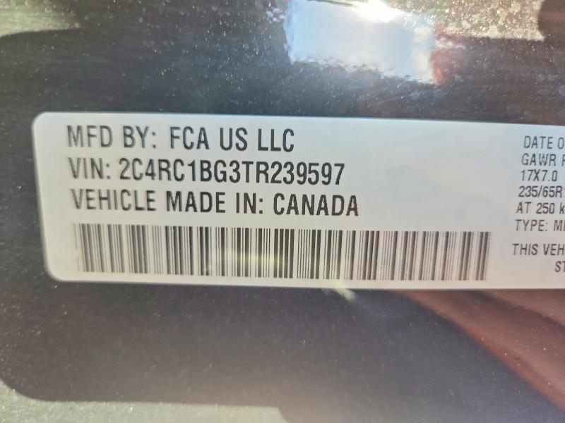66905886 :رقم المزاد ، 2C4RC1BG3TR239597 vin ، 2026 Chrysler Pacifica مزاد بيع