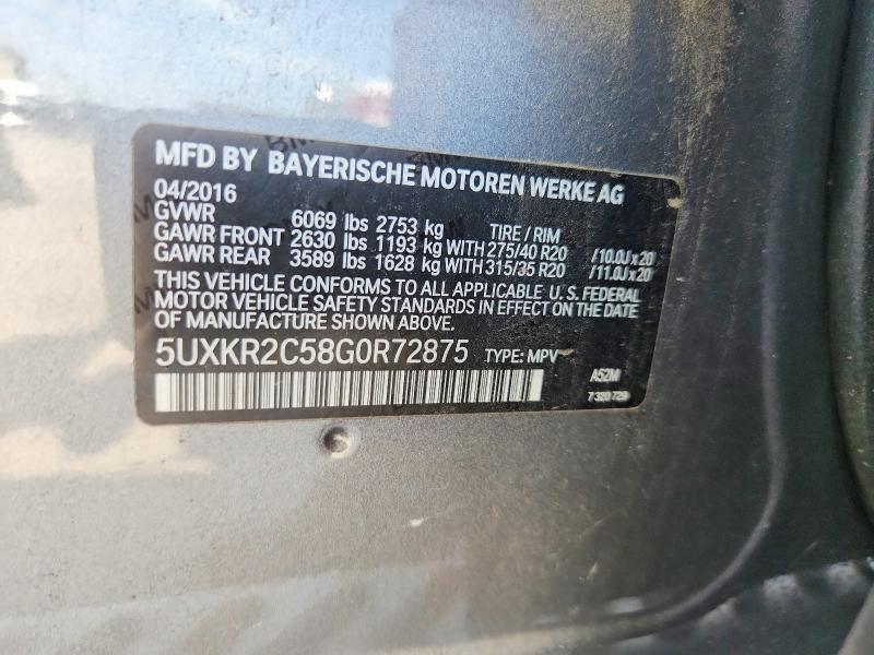 Продажа на аукционе авто 2016 Bmw X5, vin: 5UXKR2C58G0R72875, номер лота: 66258496