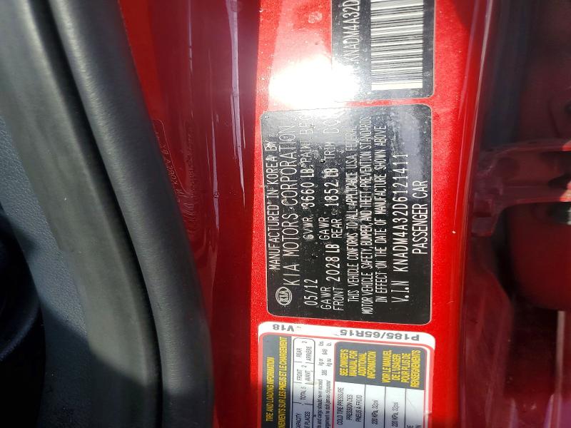 2013 Kia Rio მანქანა იყიდება აუქციონზე, vin: KNADM4A32D6121411, აუქციონის ნომერი: 65389916