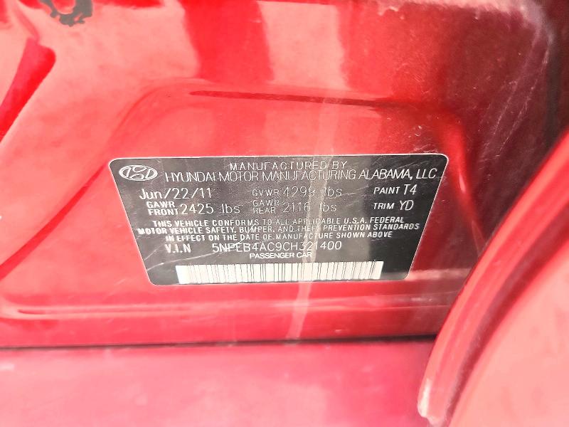 Продаж на аукціоні авто 2012 Hyundai Sonata, vin: 5NPEB4AC9CH321400, номер лоту: 64703386