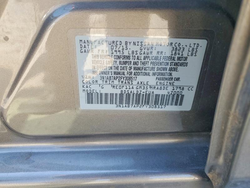 Продаж на аукціоні авто 2015 Nissan Sentra, vin: 3N1AB7AP2FY308517, номер лоту: 64497746
