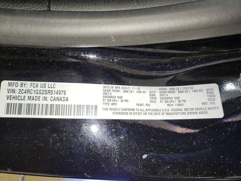 Aukcja sprzedaży 2025 Chrysler Pacifica, vin: 2C4RC1GG2SR514979, numer aukcji: 66079846