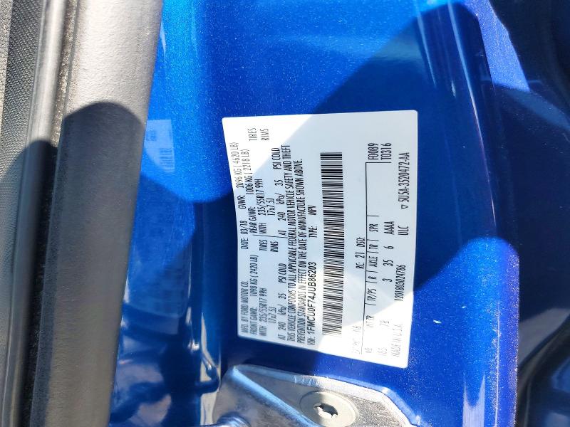 Aukcja sprzedaży 2018 Ford Escape, vin: 1FMCU0F74JUB86203, numer aukcji: 66205566