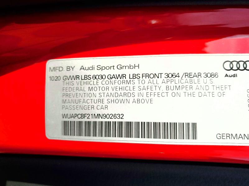66832676 :رقم المزاد ، WUAPCBF21MN902632 vin ، 2021 Audi Rs7 مزاد بيع