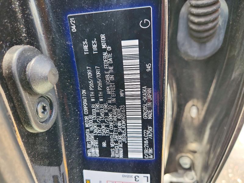 64044866 :رقم المزاد ، JTERU5JR0M5931673 vin ، 2021 Toyota 4runner مزاد بيع