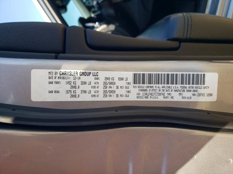 2015 Jeep Grand Cherokee მანქანა იყიდება აუქციონზე, vin: 1C4RJFAG1FC720742, აუქციონის ნომერი: 65478646