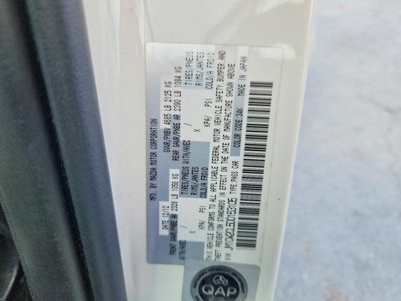 60709436 :رقم المزاد ، JM1CW2CL5D0153105 vin ، 2013 Mazda 5 مزاد بيع