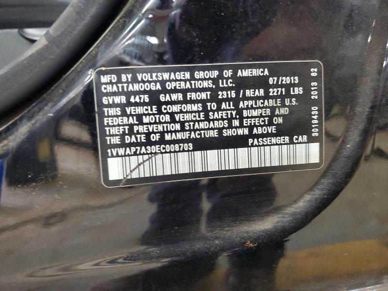 Aukcja sprzedaży 2014 Volkswagen Passat, vin: 1VWAP7A30EC008703, numer aukcji: 66314816