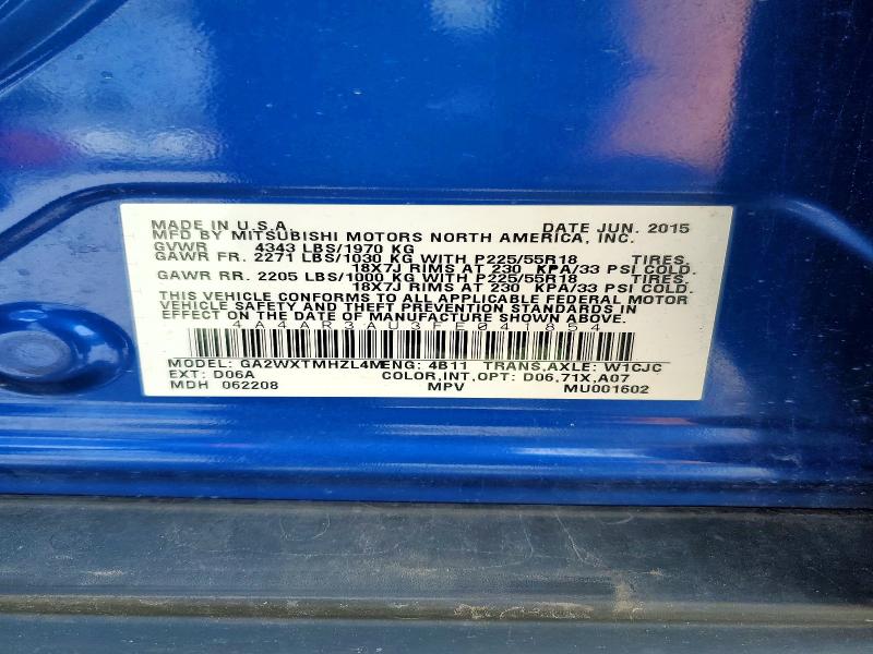 Продаж на аукціоні авто 2015 Mitsubishi Outlander Sport, vin: 4A4AR3AU3FE041854, номер лоту: 66489176