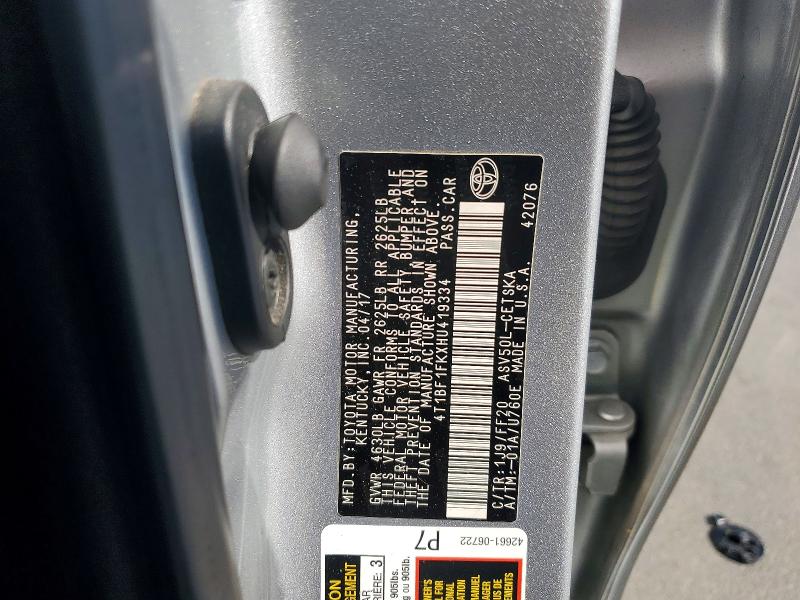 Aukcja sprzedaży 2017 Toyota Camry, vin: 4T1BF1FKXHU419334, numer aukcji: 64134196