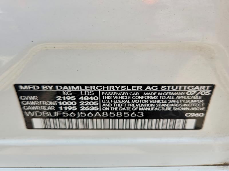 Продажа на аукционе авто 2006 Mercedes-benz E, vin: WDBUF56J56A858563, номер лота: 63587626