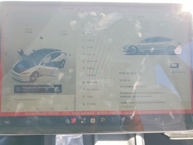 66026076 :رقم المزاد ، 5YJ3E1EA4RF793761 vin ، 2024 Tesla Model 3 مزاد بيع