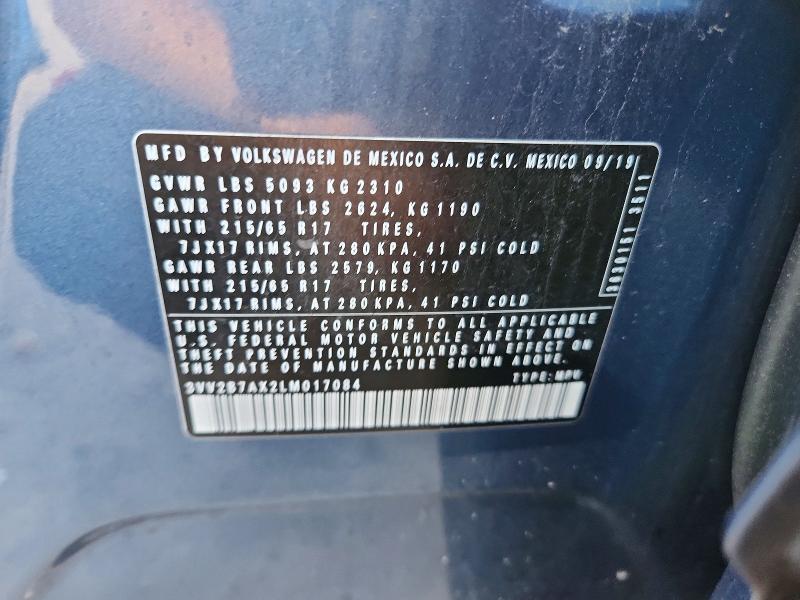 63417616 :رقم المزاد ، 3VV2B7AX2LM017084 vin ، 2020 Volkswagen Tiguan مزاد بيع