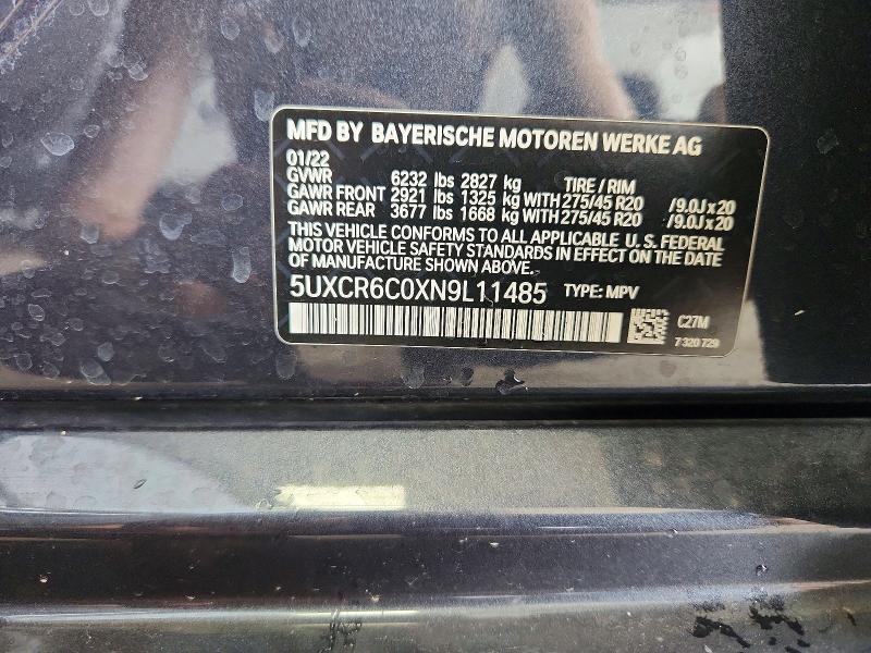 Продаж на аукціоні авто 2022 Bmw X5, vin: 5UXCR6C0XN9L11485, номер лоту: 64470726