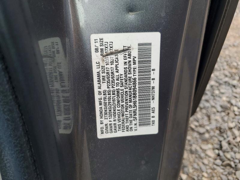 Продаж на аукціоні авто 2011 Honda Odyssey, vin: 5FNRL5H61BB094866, номер лоту: 64776516