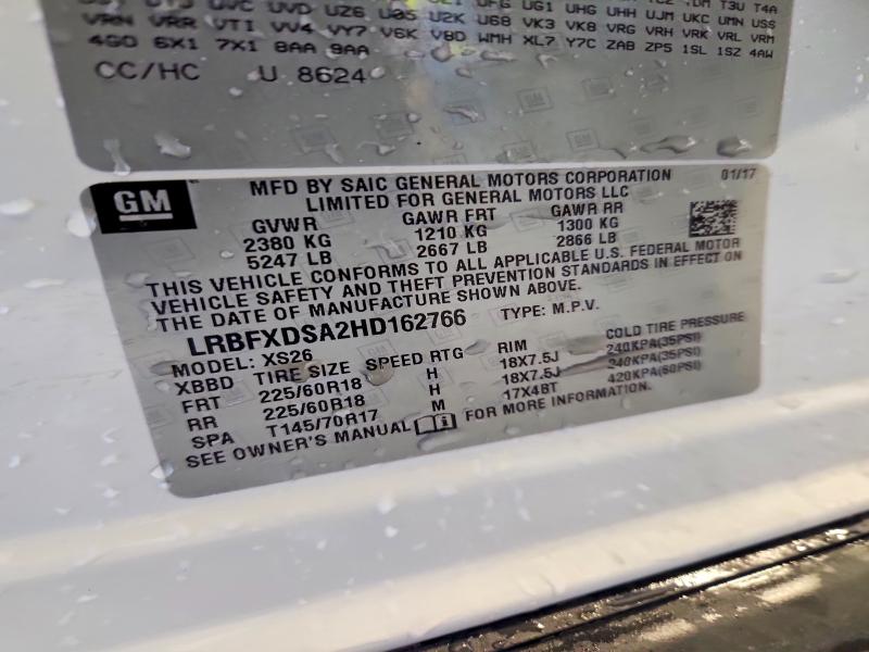 Aukcja sprzedaży 2017 Buick Envision, vin: LRBFXDSA2HD162766, numer aukcji: 63727096