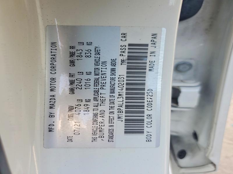 Aukcja sprzedaży 2021 Mazda 3, vin: JM1BPALL3M1402031, numer aukcji: 65539616