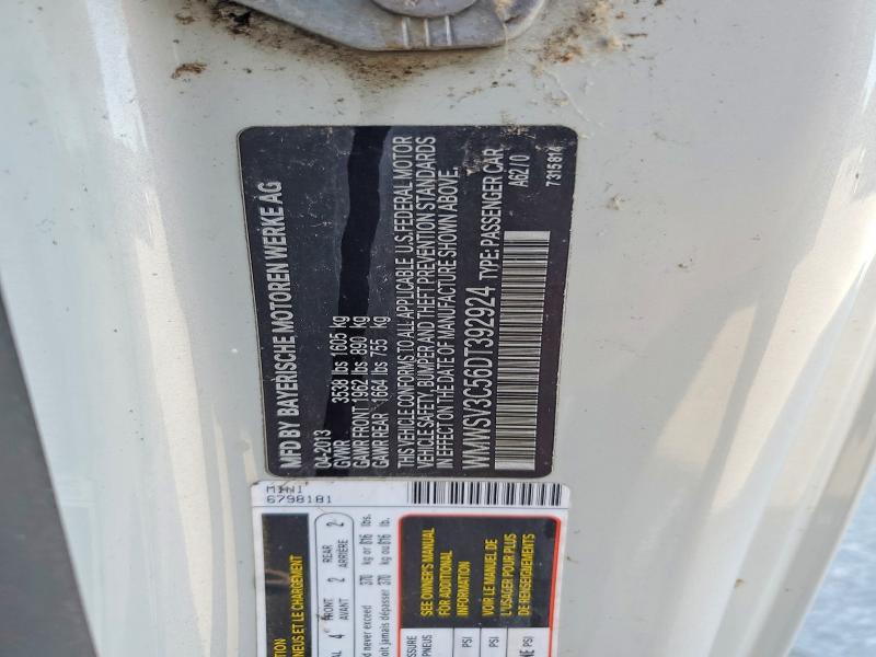 2013 Mini Cooper მანქანა იყიდება აუქციონზე, vin: WMWSV3C56DT392924, აუქციონის ნომერი: 66101446