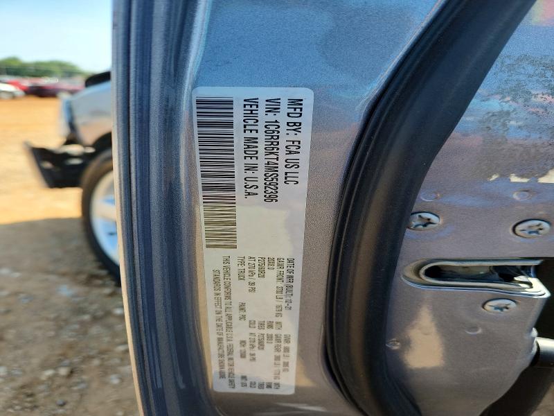 2021 Ram 1500 Classic მანქანა იყიდება აუქციონზე, vin: 1C6RR6KT4MS592396, აუქციონის ნომერი: 65017216