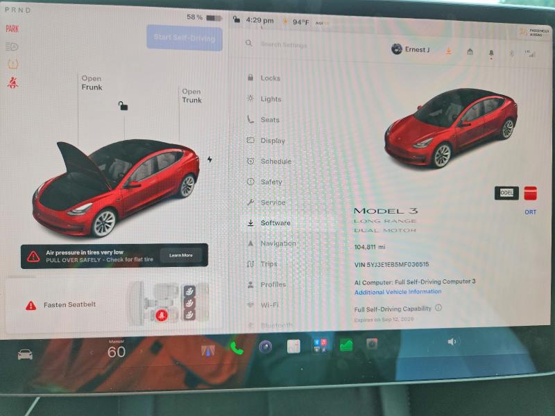 Продаж на аукціоні авто 2021 Tesla Model 3, vin: 5YJ3E1EB5MF036515, номер лоту: 65334106