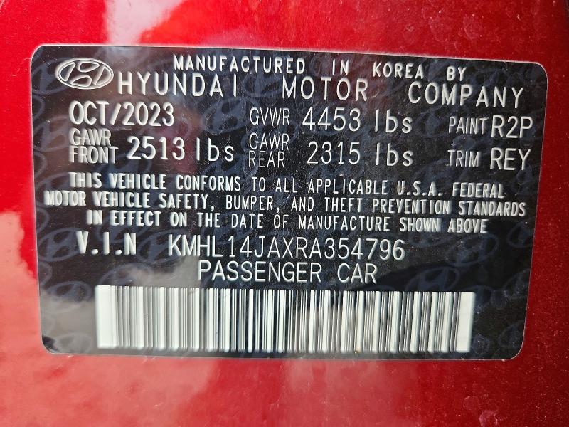 Aukcja sprzedaży 2024 Hyundai Sonata, vin: KMHL14JAXRA354796, numer aukcji: 65826996